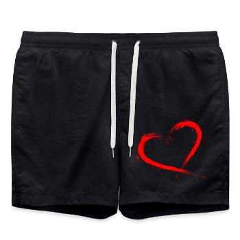 Herz Design Bürste Rot Neu Vektorgrafik - Short de bain - noir - Devant - AI Model Male 185 light (185cm)