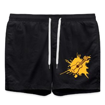gitarre spritzer klecks tropfen graffiti farbe coo - Badeshorts - Schwarz - Vorne - AI Model Male 185 light (185cm)