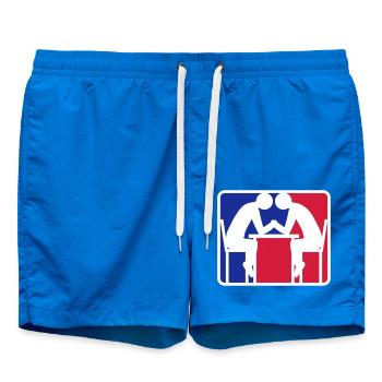 bras de fer logo logo bleu rouge lutte Armwrestli - Short de bain - cobalt blue - Devant