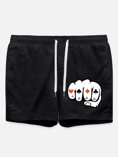 Playing cards - Swim Trunks - black