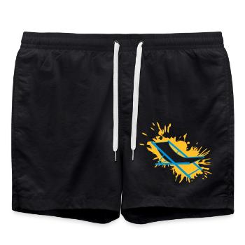 éclaboussures chaise de plage couleur gouttes taches liegestu - Short de bain - noir - Devant - AI Model Male 185 light (185cm)