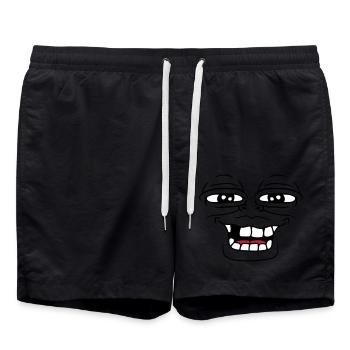 grenouille monstre visage drôle haesslich sourire za - Short de bain - noir - Devant - AI Model Male 185 light (185cm)