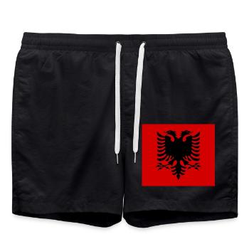 Drapeau albanais rouge - Short de bain - noir - Devant - AI Model Male 185 light (185cm)