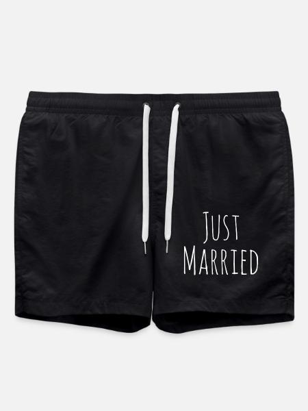 Just Married - Swim Trunks - black