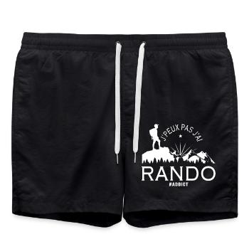 J'peux pas j'ai rando sport randonnée tshirt rando - Short de bain - noir - Devant - AI Model Male 185 light (185cm)