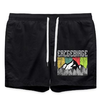Erzgebirge ist Liebe zur Heimat - Badeshorts - Schwarz - Vorne - AI Model Male 185 light (185cm)