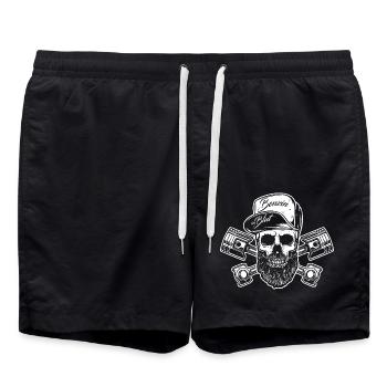 Essence dans le sang - Oldschool Skull - Short de bain - noir - Devant - AI Model Male 185 light (185cm)