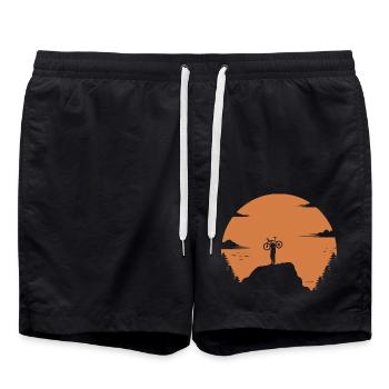 Sunset - Fahrrad - MTB - Berge - Badeshorts - Schwarz - Vorne - AI Model Male 185 light (185cm)