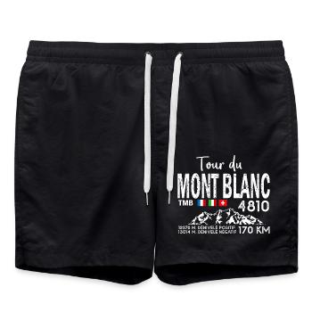 tour du mont blanc TMB randonnée rando - Short de bain - noir - Devant - AI Model Male 185 light (185cm)