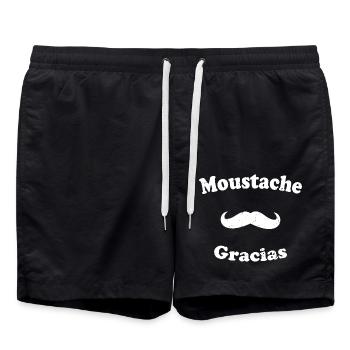 Moustache Gracias Humor Bearded Spanish Gift - Swim Trunks - black - Front - AI Model Male 185 light (185cm)