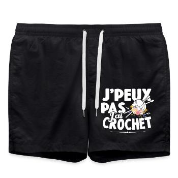 Je Peux Pas J'ai Crochet Cadeau Couture - Short de bain - noir - Devant - AI Model Male 185 light (185cm)