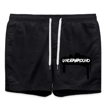 Spray Underground –Graffiti Style Streetart Design - Badeshorts - Schwarz - Vorne - AI Model Male 185 light (185cm)