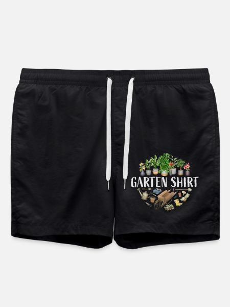 Garten Shirt - Badeshorts - Schwarz