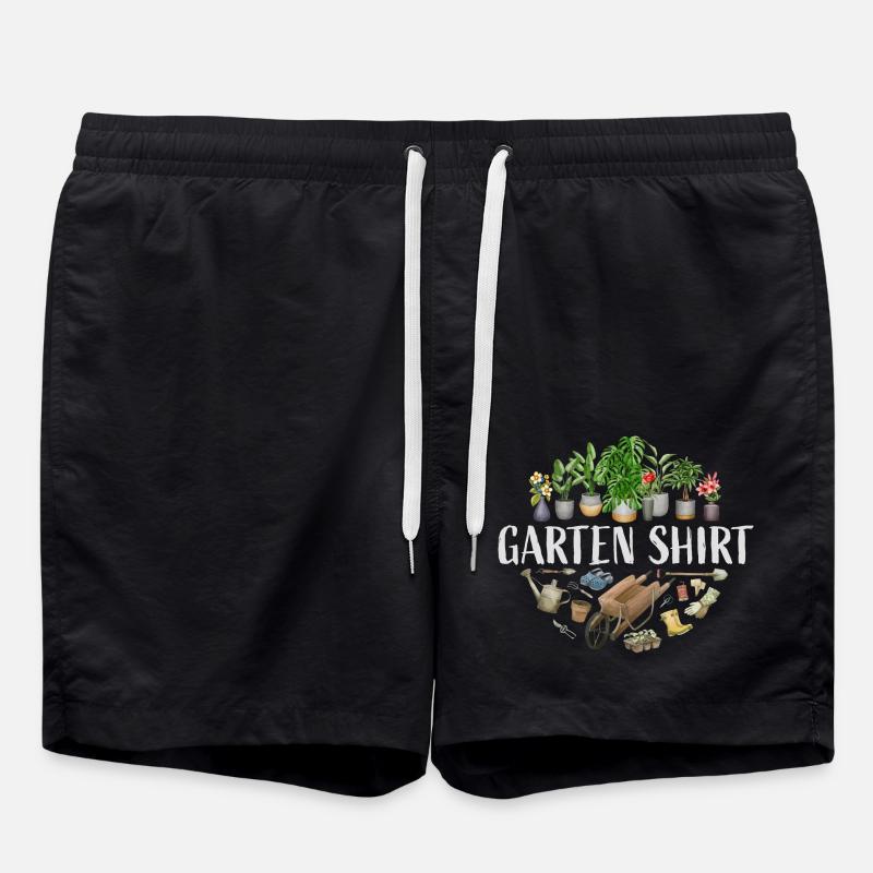 Garten Shirt - Badeshorts - Schwarz