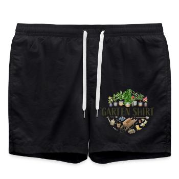 Garten Shirt - Badeshorts - Schwarz - Vorne - AI Model Male 185 light (185cm)