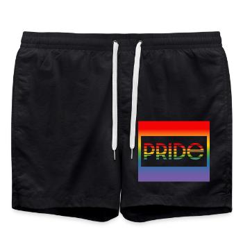 Pride rahmen - Badeshorts - Schwarz - Vorne - AI Model Male 185 light (185cm)