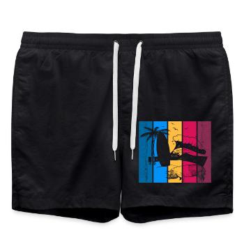 Pig Surfboard Surfboard Surfer Beach - Short de bain - noir - Devant - AI Model Male 185 light (185cm)