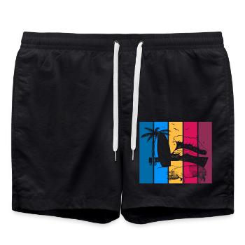 Pig Surfboard Surfboard Surfer Beach - Short de bain - noir - Devant - AI Model Male 185 light (185cm)