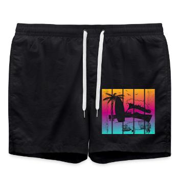 Pig Surfboard Surfboard Surfer Beach - Short de bain - noir - Devant - AI Model Male 185 light (185cm)