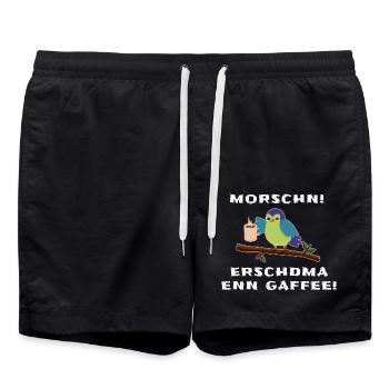 Sachsen Gaffee - Badeshorts - Schwarz - Vorne - AI Model Male 185 light (185cm)