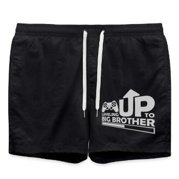 Leveling up big brother - Swim Trunks - black - Front - AI Model Male 185 light (185cm)