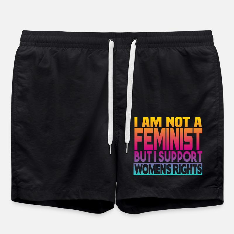 Supports women's rights - Swim Trunks - black