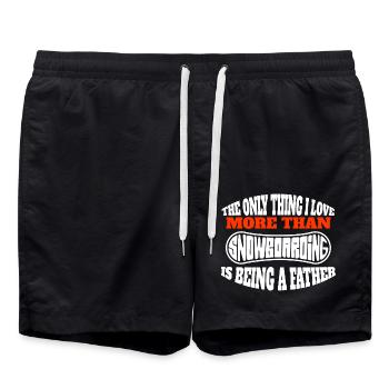 Snowboard Father Winter Sports Snowboarder Papa - Swim Trunks - black - Front - AI Model Male 185 light (185cm)