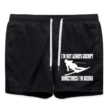 Wintersport Skifahren Skifahrer Weihnachten Ski - Badeshorts - Schwarz - Vorne - AI Model Male 185 light (185cm)