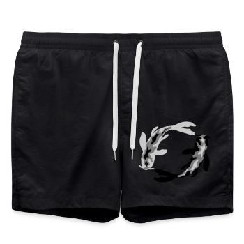 Circle Design 2 Koi - Swim Trunks - black - Front - AI Model Male 185 light (185cm)