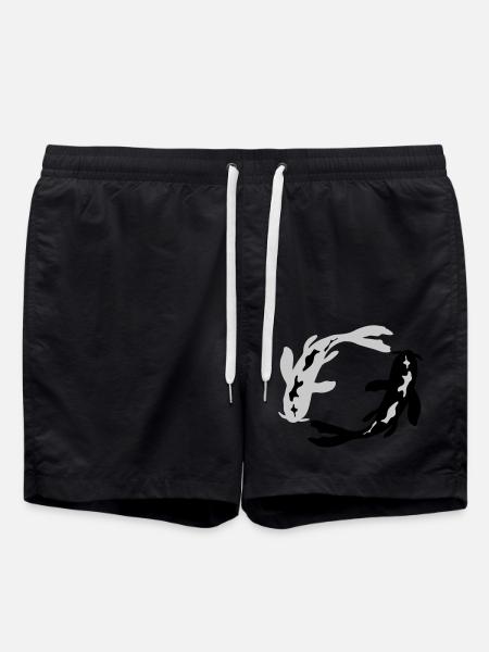 Nishikigoi County Koi Design - Swim Trunks - black