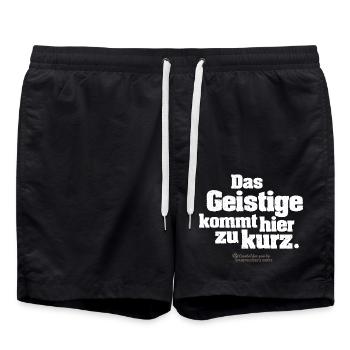 Zitat Das Geistige kommt hier zu kurz - Badeshorts - Schwarz - Vorne - AI Model Male 185 light (185cm)