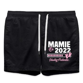 Mamie en 2022 / Cadeau future mamie 2022 - Short de bain - noir - Devant - AI Model Male 185 light (185cm)