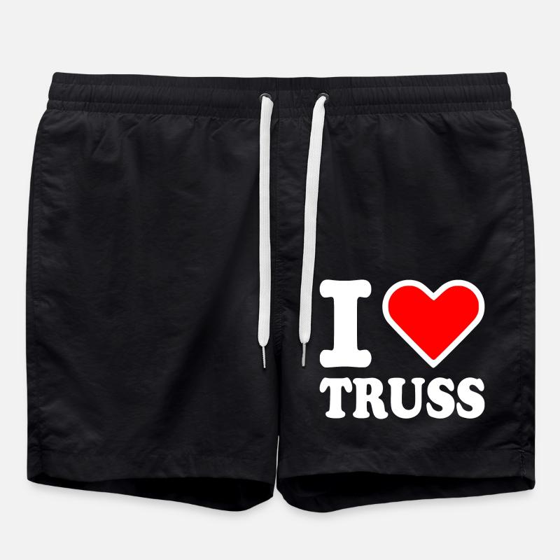 I love truss - Swim Trunks - black
