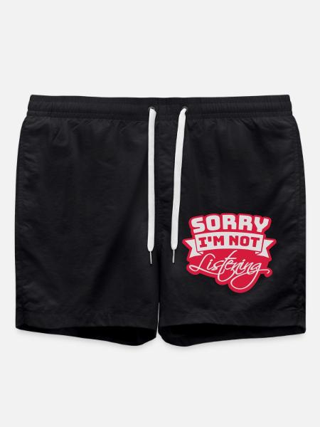 désolé de ne pas écouter - Short de bain - noir