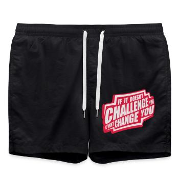 Séance d’entraînement Fitness Motivation Citation - Short de bain - noir - Devant - AI Model Male 185 light (185cm)
