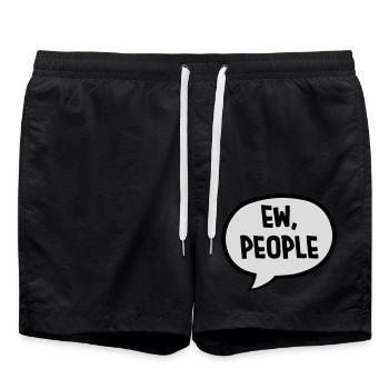 ew people lustiges Zitat - Badeshorts - Schwarz - Vorne - AI Model Male 185 light (185cm)