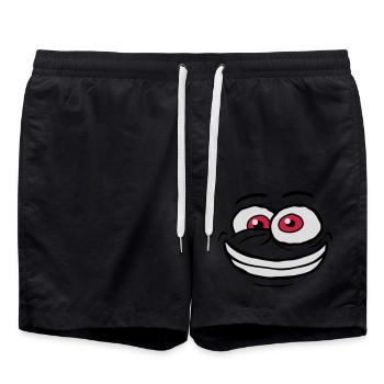 Crazy Comic Face Design - Swim Trunks - black - Front - AI Model Male 185 light (185cm)