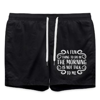 not talk to me - Swim Trunks - black - Front - AI Model Male 185 light (185cm)