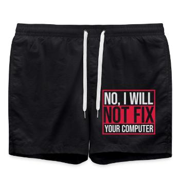 not fix your computer - Swim Trunks - black - Front - AI Model Male 185 light (185cm)