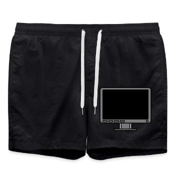 Icon Logo Computer Screen - Swim Trunks - black - Front - AI Model Male 185 light (185cm)