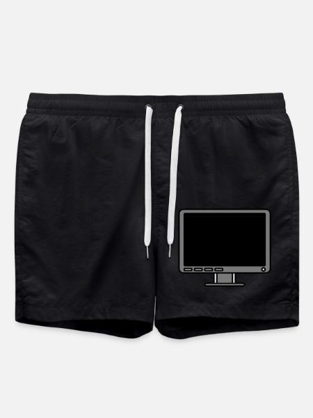 Icon Logo Computer Screen - Swim Trunks - black