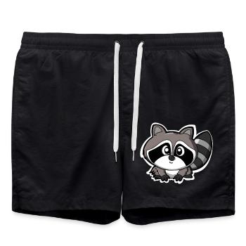 Raccoon - Swim Trunks - black - Front - AI Model Male 185 light (185cm)