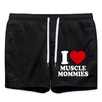 I love muscle mommies - Short de bain - noir - Devant - AI Model Male 185 light (185cm)