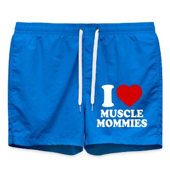 I love muscle mommies - Badeshorts - Cobalt blue - Vorne