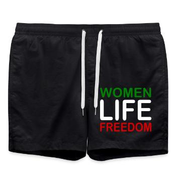 Women life freedom - Swim Trunks - black - Front - AI Model Male 185 light (185cm)