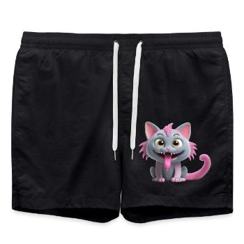 Chat monstre effrayant et mignon - Short de bain - noir - Devant - AI Model Male 185 light (185cm)