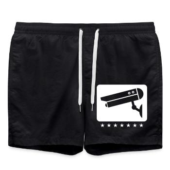 Camera Icon - Swim Trunks - black - Front - AI Model Male 185 light (185cm)