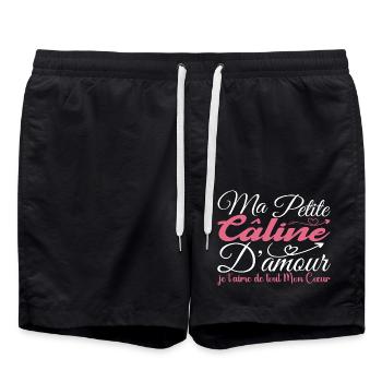 Hug love gift, best hug I love you - Swim Trunks - black - Front - AI Model Male 185 light (185cm)