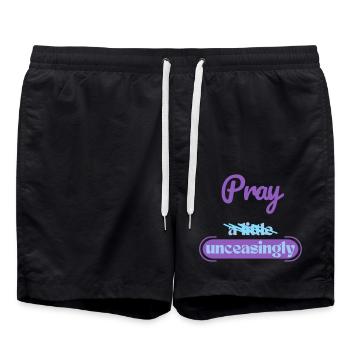 Pray unceasingly - Short de bain - noir - Devant - AI Model Male 185 light (185cm)