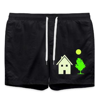 Arbre de maison - Short de bain - noir - Devant - AI Model Male 185 light (185cm)